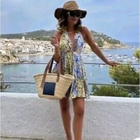 🦋 BLOGGERS FAVORITE 🦋 NWT ZARA PRINTED SHORT DRESS SIZE L VACATION - Picture 11 of 13